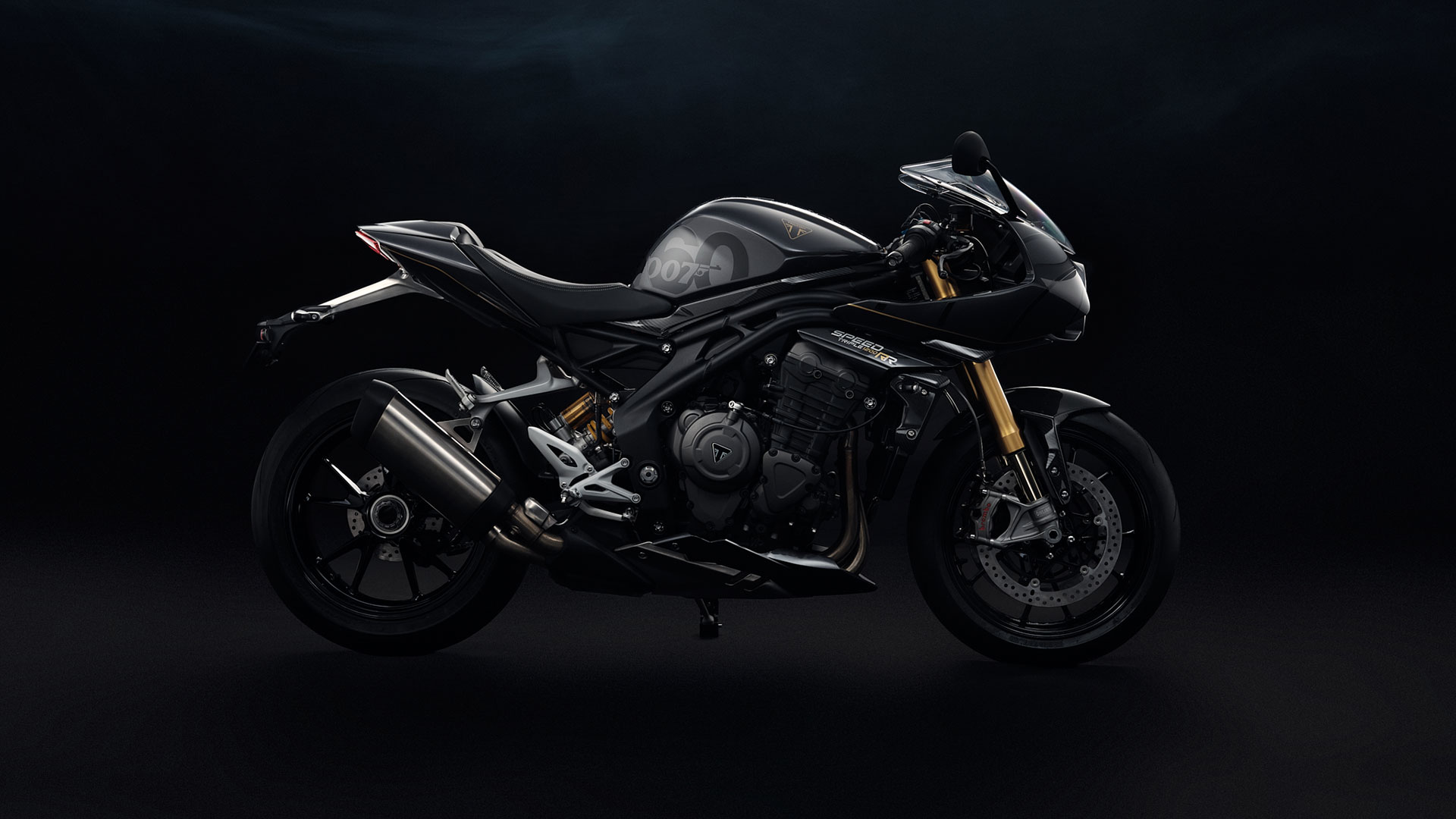 Triumph Speed Triple 1200 RR Bond Edition motorcycle side angle